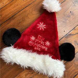 Disney Parks My First Christmas Santa Hat with Mickey Ears